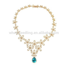 Gold Plated Pure Crystal Pendant Necklace In YiWu China